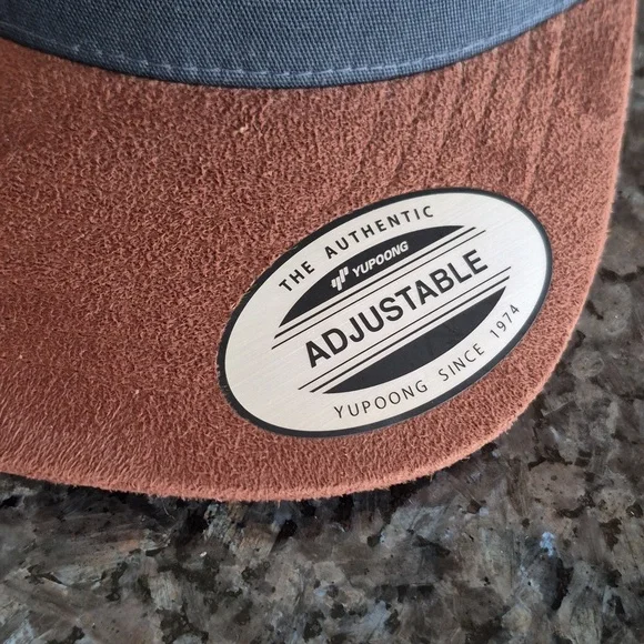 PUMA Men's Blue and Brown Adjustable Faux Suede Brim Cap | AS IS CONDITION - Picture 3 of 7